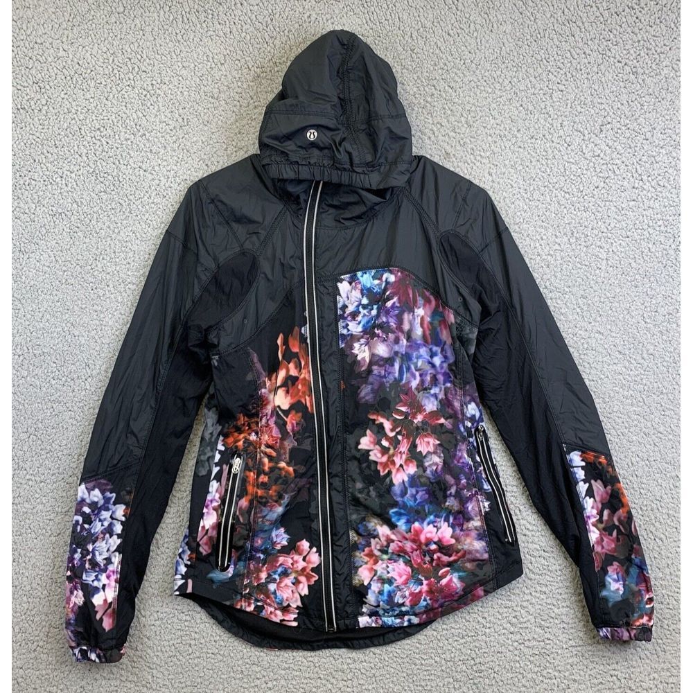 Lululemon Run Get‎ Up And Glow Jacket Spring Has Sprung Multi Black Size 6